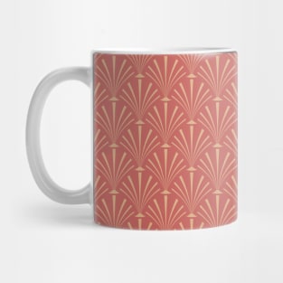 Art Deco Palm Pattern in Coral Mug